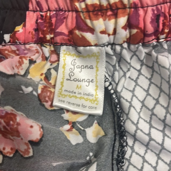 Japna Lounge Pants Women’s Size Medium Wide Leg Floral Fishnet Design Pull Up - Picture 4 of 8